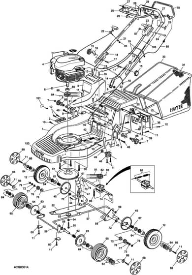 Hayter Ranger 48 AD - 398E (398E270000001 - 398E280999999) - Main Assembly