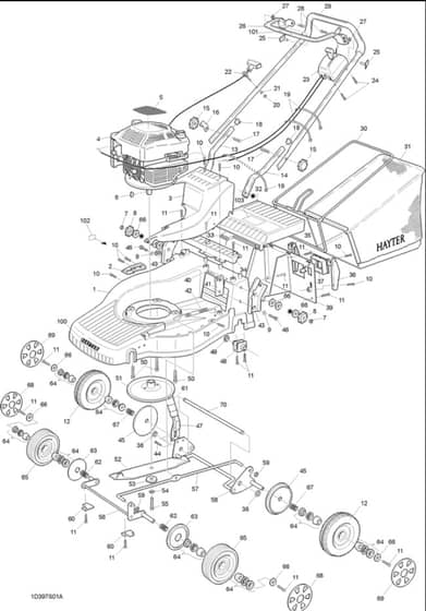 Hayter Ranger 48 Push - 397A (397A001001 - 397A099999) - Mainframe Assembly