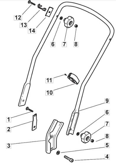 M40 PD - 2008 - 292502023/CAI - Mountfield Rotary Mower Lower Handle Diagram