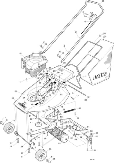 Hayter Harrier 41 Special Edition - 308K (308K005711 - 308K099999) Mainframe Assembly
