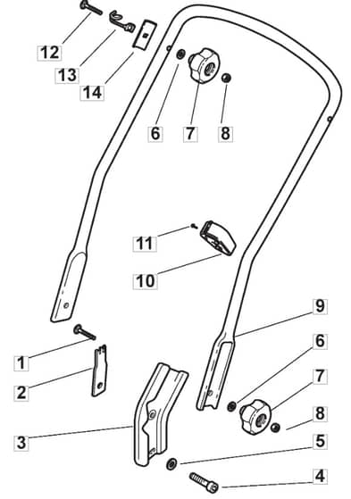 M60 PD - 2006 - 292552023/MOE - Mountfield Rotary Mower Lower Handle Diagram