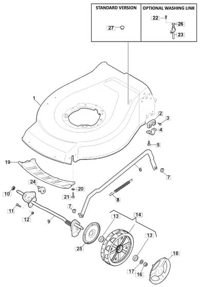 HP465 R - 2012-2013 - 299484038/M12 - Mountfield Rotary Mower Deck Diagram