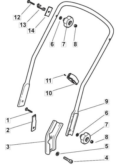 M5510 PD - 2009 - 292552043/M09 - Mountfield Rotary Mower Lower Handle Diagram