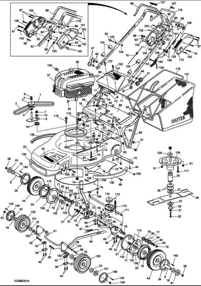 Hayter Ranger 53 Pro - 396D (396D260000001 - 396D260999999) - Main Assembly