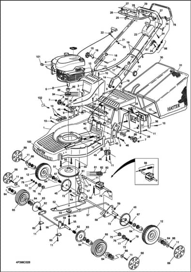 Hayter Ranger 48 AD - 398C (398C001001 - 398C099999) - Main Assembly
