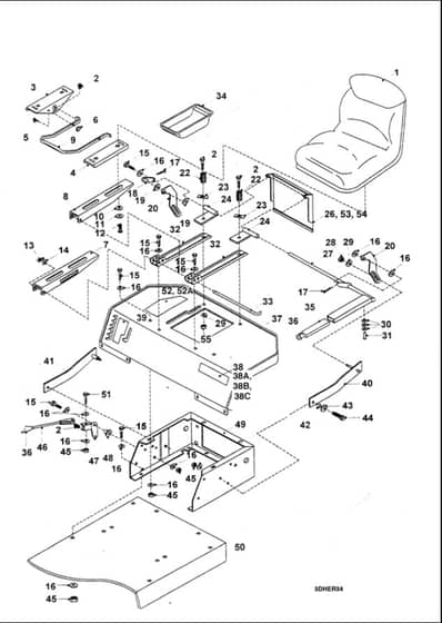 Hayter 155N Ride On Tractor - 155N - Rear Body Assy