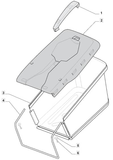 EL 390 R - 2008 - 297591753/UM8 - Mountfield Rotary Mower Grass Bag Diagram