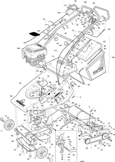 Hayter Harrier 48 BBC - 419N (419N001001 - 419N099999) - Mainframe Assembly