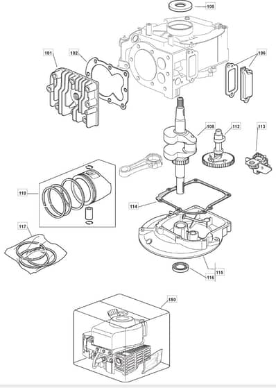 HP454 - 2010-2012 - 299174643/BQ - Mountfield Rotary Mower Cylinder Diagram