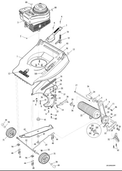 Hayter Hawk Push - 308N (308N001001 - 308N099999) - Mainframe Diagram
