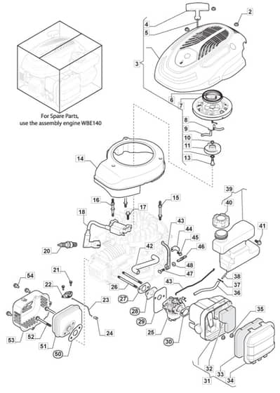 HP46 - 2019-2021 - 2L0481048/M19 - Mountfield Engine Carb Tank Diagram