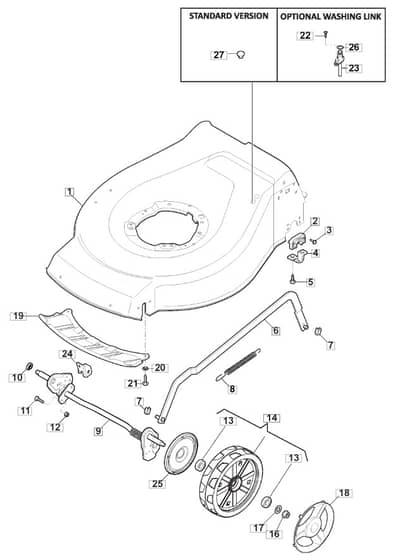 HP46 R - 2012-2013 - 299484043/BQ - Mountfield Rotary Mower Deck Diagram