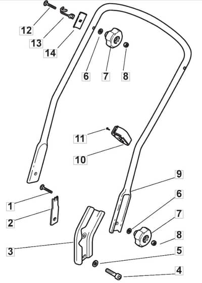 M5010 PD - 2009 - 292502043/M09 - Mountfield Rotary Mower Lower Handle Diagram