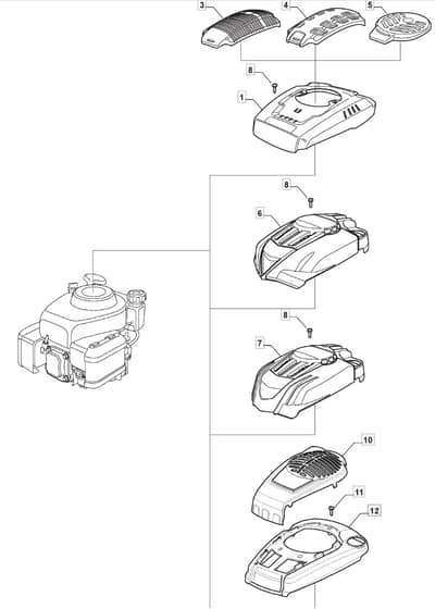 S461R PD - 2016-2018 - 299489043/M16 - Mountfield Rotary Mower Engine Cover Diagram