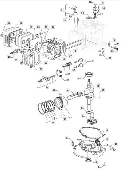 S481 PD ES - 2016-2018 - 294502543/M16 - Mountfield Rotary Mower Crankshaft Diagram