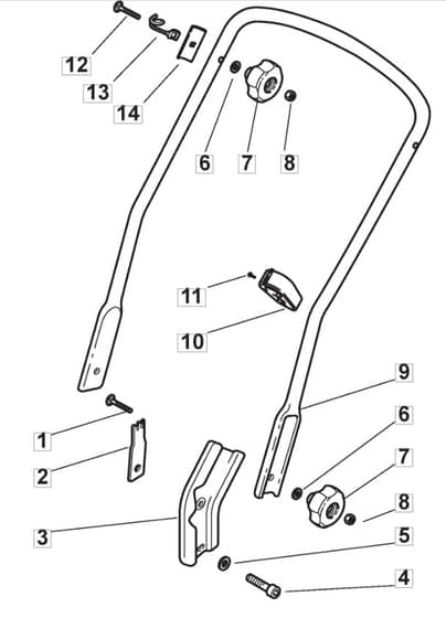 M5530 PD - 2009 - 292552033/M09 - Mountfield Rotary Mower Lower Handle Diagram
