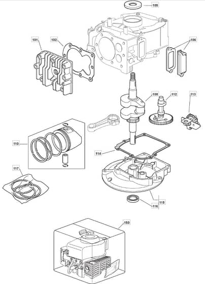 S421 HP - 2010 - 294434043/UM9 - Mountfield Rotary Mower SV150 M150 Engine Diagram