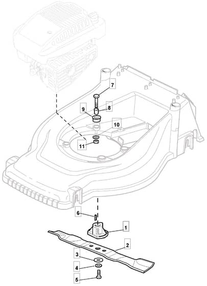 HP410 - 2005 - 2297430047/BQ - Mountfield Rotary Mower Blade Diagram