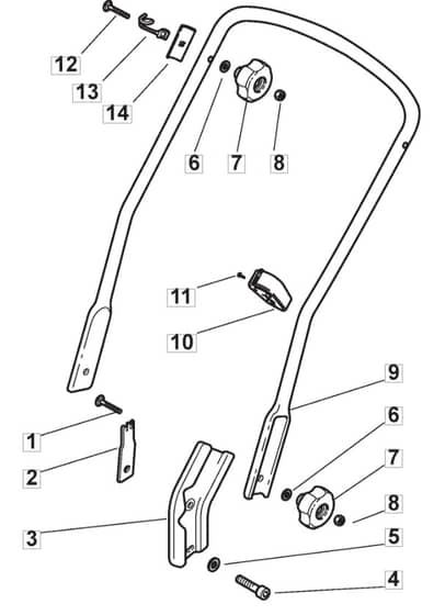 M62 PD - 2008 - 292552033/CAI - Mountfield Rotary Mower Lower Handle Diagram