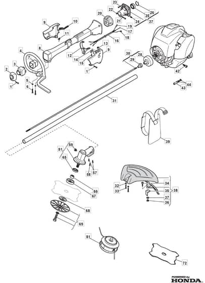 MB 4351 - 2010 - 281340003/MO8 - Mountfield Brushcutter Main Assembly Diagram