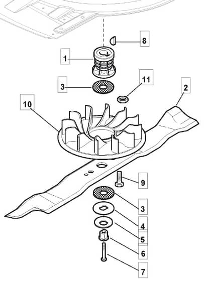 MULTICLIP 504 PDQ 4S - 2008 - 291553043/UM8 - Mountfield Rotary Mower Blade Diagram