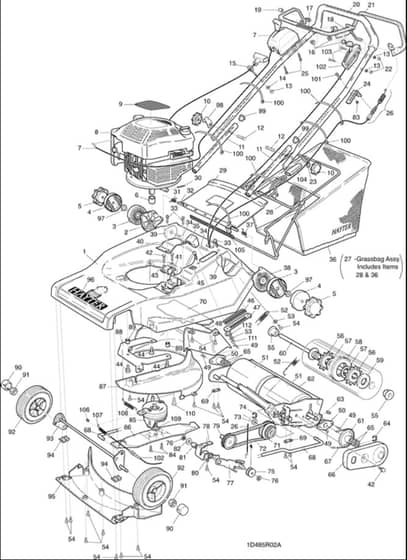 Hayter Harrier 48 Autodrive BBC - 485R (485R001001 - 485R099999) - Parts Assembly