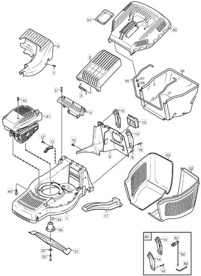M4 SP TRI-CUT - 2003 - 12-5686-80 - Mountfield Rotary Mower Main Assembly Diagram