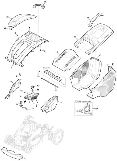 PRINCESS 38 Li Kit - 2021-2022 - 294386263/M21 - Mountfield Rotary Mower Deck Diagram