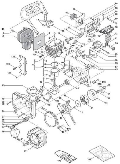 MC 443 - 2005 - 224718003 - Mountfield Chainsaw Engine Diagram