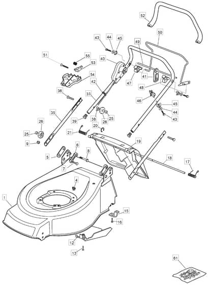 46 R HP EL - 2006 - 23-3366-75 - Mountfield Rotary Mower Main Assembly Diagram