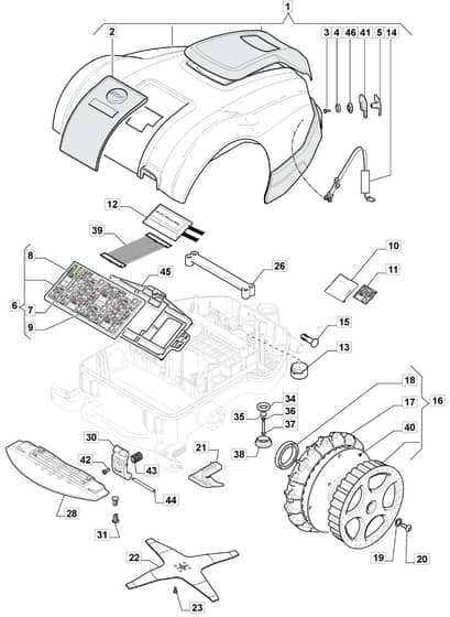 MTF 1100 S - 2018-2019 - 2R2002053/MTF - Mountfield Robot Mower Blade Diagram