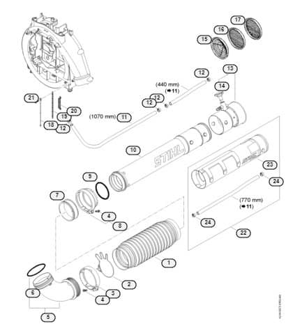 Genuine Stihl SR450 / M - Pleated hose, Blower tube