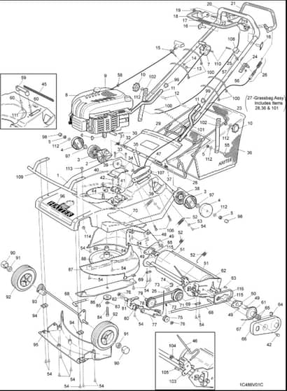 Hayter Harrier 48 Pro Autodrive - 486V (486V001001 - 486V099999) - Parts Assembly