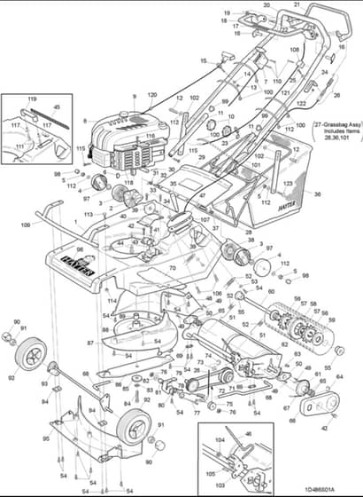 Hayter Harrier 48 Pro Autodrive - 486S (486S001221 - 486S099999) - Parts Assembly