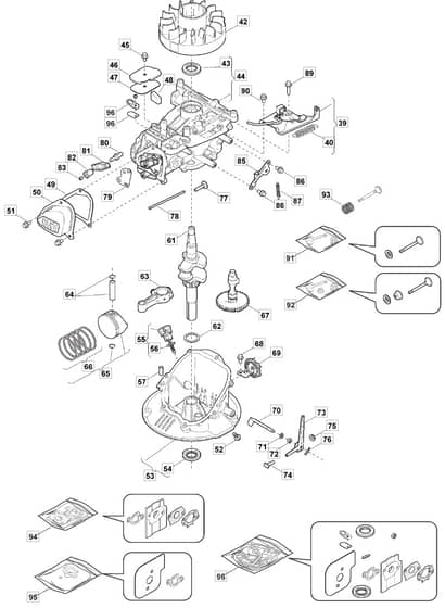 HP42 R - 2015-2017 - 299434143/BQ - Mountfield Rotary Mower Crankshaft Diagram