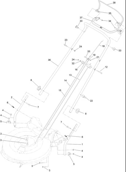 Hayter Osprey 53 - 346A (400000001 - 999999999) - Handlebar - Controls