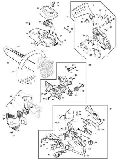 MC 3720 - 2015-2022 - 228116013/M15 - Mountfield Chainsaw Housing Diagram