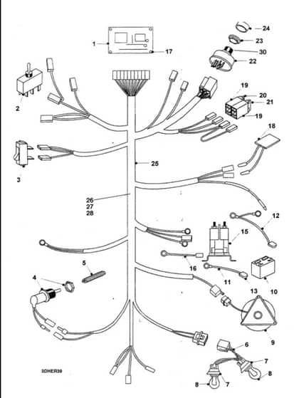 Hayter 14-38 Ride On Tractor - H1438 - Wiring Loom