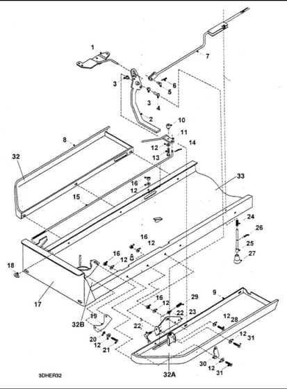 Hayter 155N Ride On Tractor - 155N - Running Board Assy