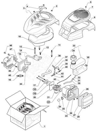 HP454 - 2016-2018 - 299024643/BQ - Mountfield Rotary Mower Engine Diagram