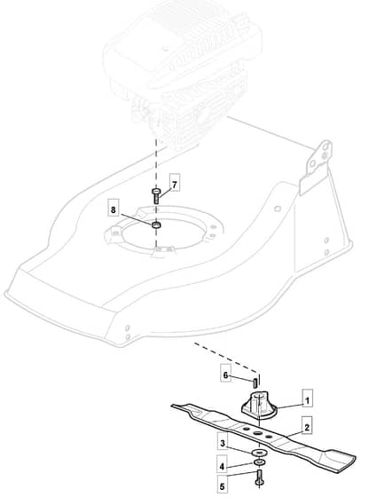 S421 HP - 2011-2012 - 294434043/M11 - Mountfield Rotary Mower Blade Diagram