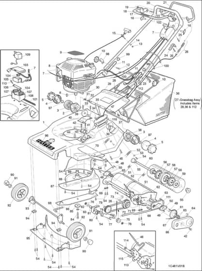 Hayter Harrier 48 Autodrive ES - 481A (481A001001 - 481A099999) - Parts Assembly