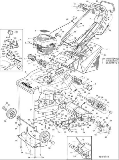 Hayter Harrier 48 Autodrive ES - 481S (481S001001 - 481S099999) - Parts Assembly