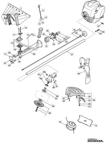 MB 4352 - 2008-2013 - 281341003/MO8 - Mountfield Brushcutter Main Assembly Diagram