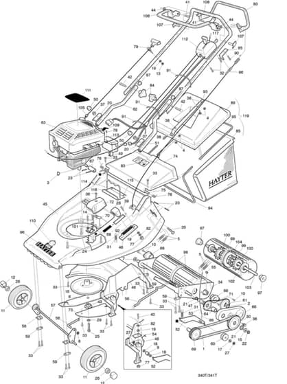 Hayter Harrier 56 AD - 340T (340T011407 - 340T099999) - Mainframe Assembly