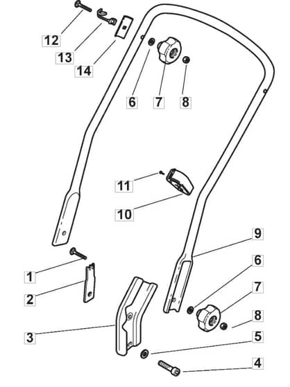 M63 PD ES - 2007 - 292552543/MO7 - Mountfield Rotary Mower Lower Handle Diagram