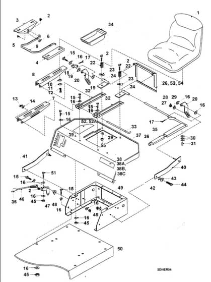 Hayter 14-38 Ride On Tractor - HY1438 - Rear Body Assy