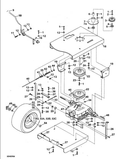 Hayter 16-42 Ride On Tractor - H1642 - Manual Trans Assy