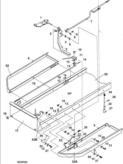 Hayter 14-38 Ride On Tractor - H1438 - Running Board Assy