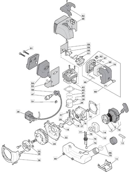 BJ 335 D - 2009-2011 - 285321003/MO9 - Mountfield Brushcutter Engine Diagram